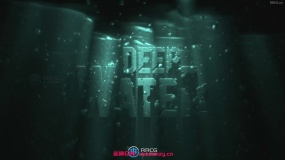 水下深水光线照射logo演绎动画ae模板